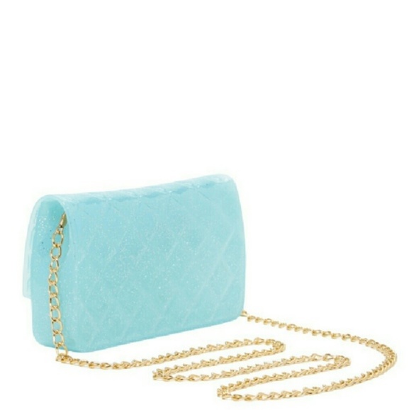 Blue Quilted Sparkle Jelly Candy Crossbody Bag - Picture 2 of 3